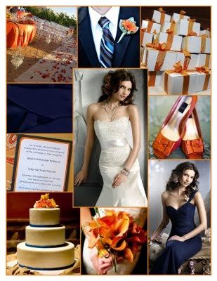 Un mariage orange et bleu