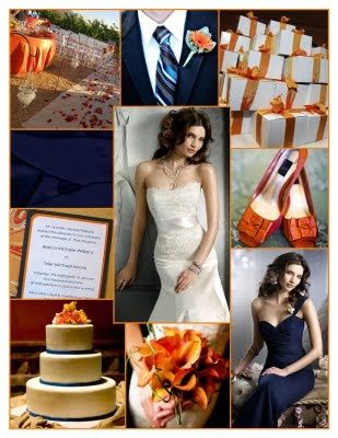 Un mariage orange et bleu