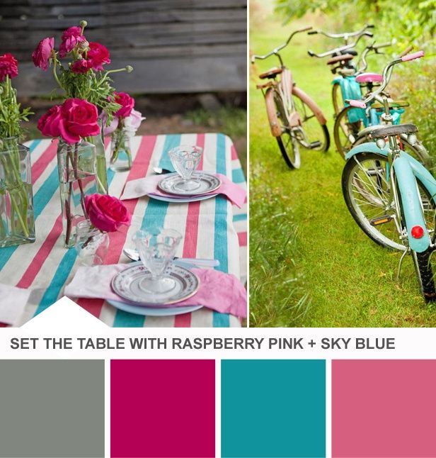 Le club du mariage framboise et bleu