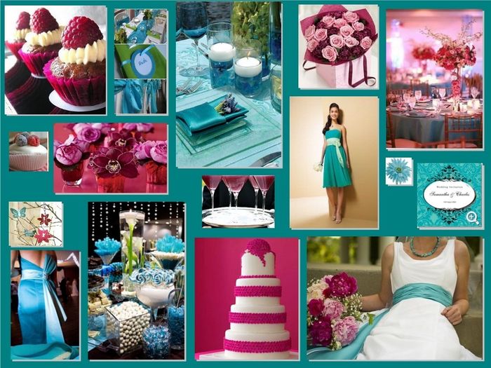 Le club du mariage framboise et bleu