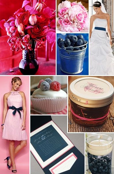 Le club du mariage framboise et bleu