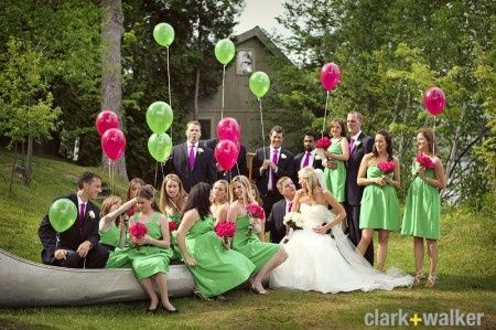 Le club du mariage Vert et rose