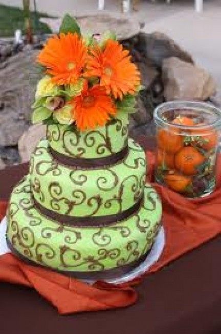 Le club du mariage orange et vert