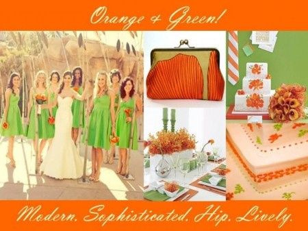 Le club du mariage orange et vert