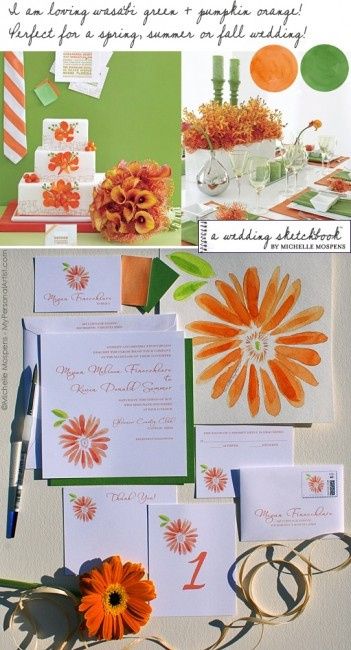 Le club du mariage orange et vert