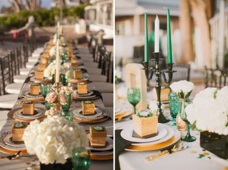 Le club du mariage vert et or