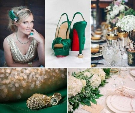 Le club du mariage vert et or