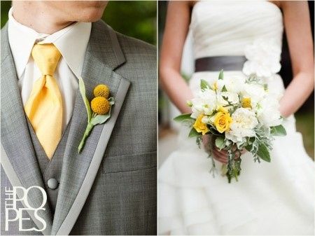 décoration mariage jaune et gris