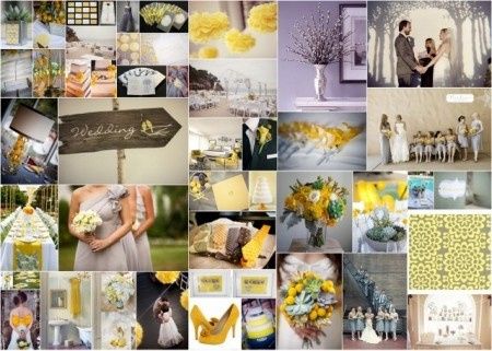 Le club du mariage jaune et gris