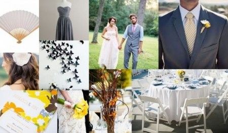 Le club du mariage jaune et gris