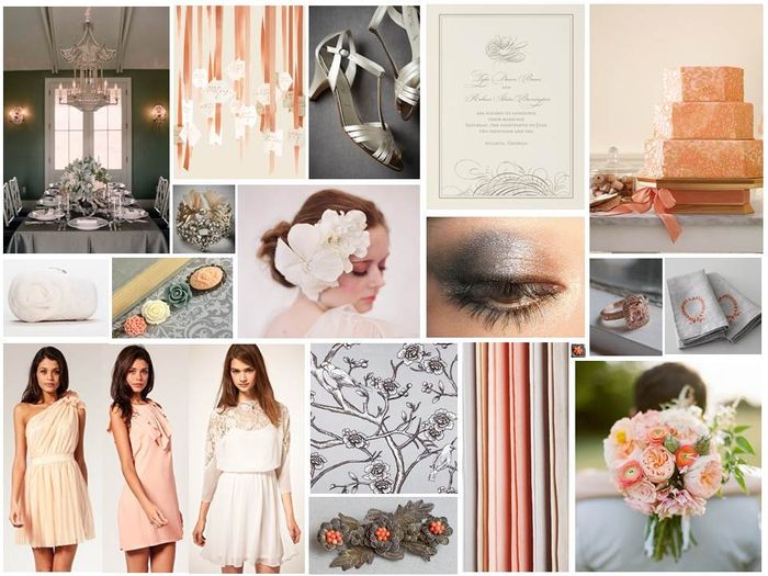 le club du mariage ivoire, gris et orange