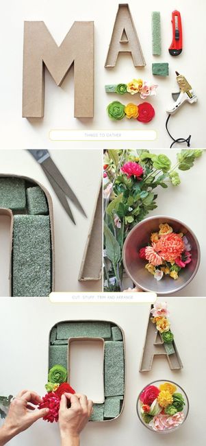DIY Lettres en fleurs 