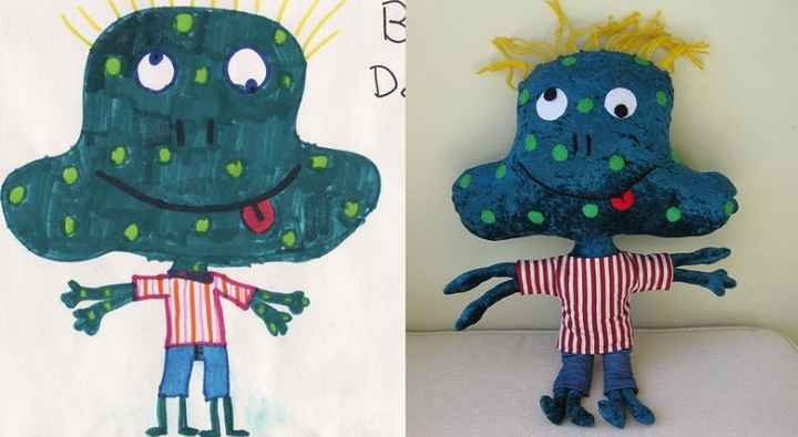 Des dessins d'enfant qui deviennent des doudous