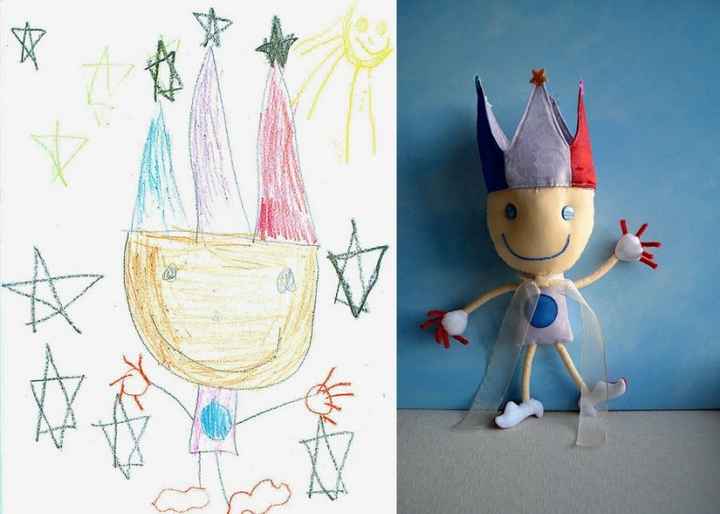 Des dessins d'enfant qui deviennent des doudous