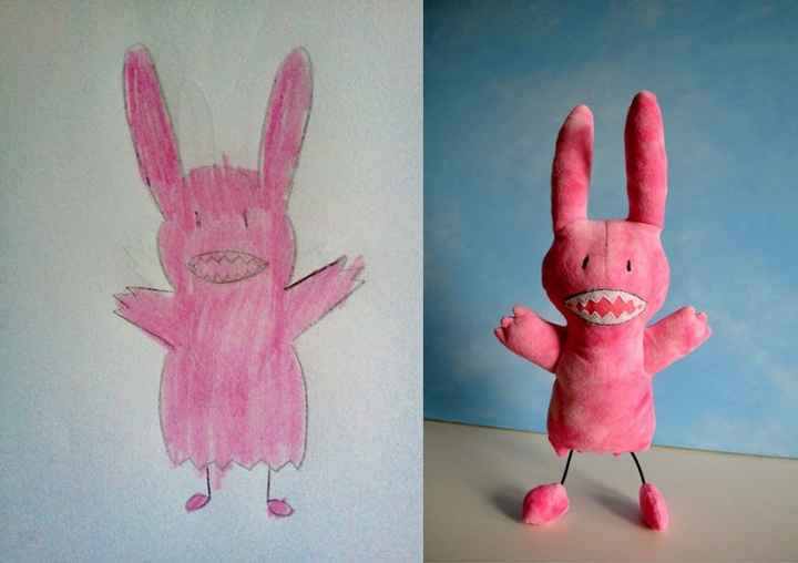 Des dessins d'enfant qui deviennent des doudous