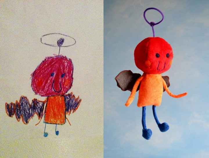 Des dessins d'enfant qui deviennent des doudous
