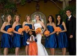 Un mariage orange et bleu 