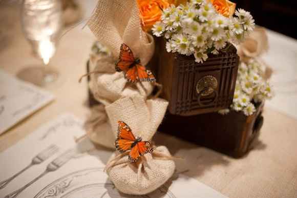 mariage sur un thème papillon