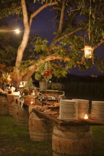 Décorations avec tonneaux de vin