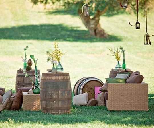Décorations avec tonneaux de vin