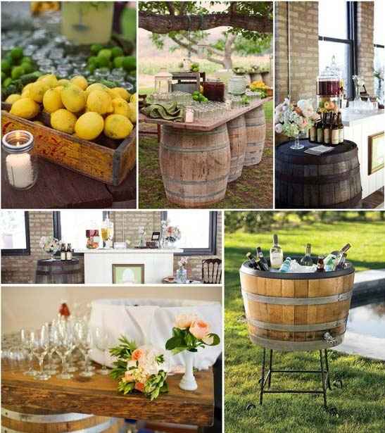 Décorations avec tonneaux de vin