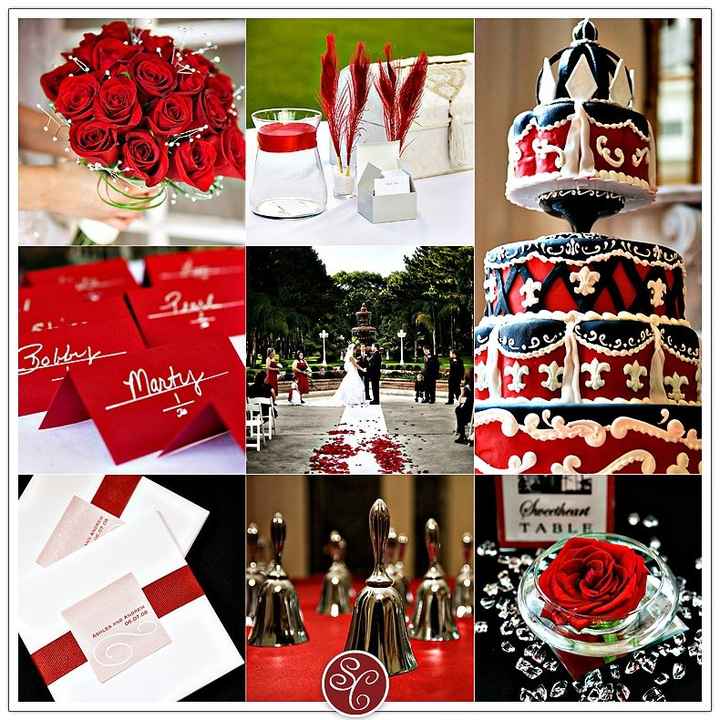 Le club du mariage rouge, noir et blanc