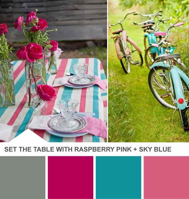 Le club du mariage framboise et bleu