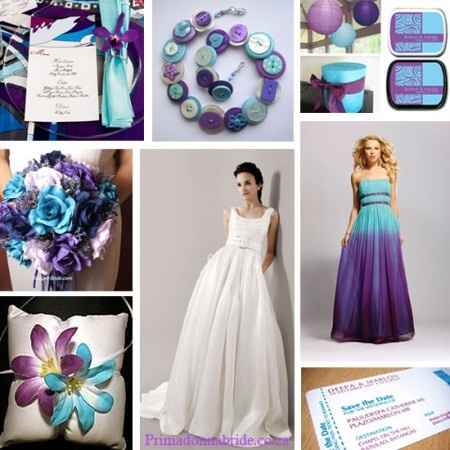 Le club du mariage bleu, violet et vert 