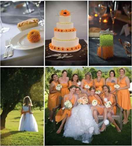 Le club du mariage orange et vert