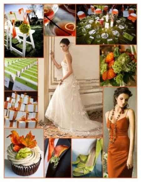 Le club du mariage orange et vert