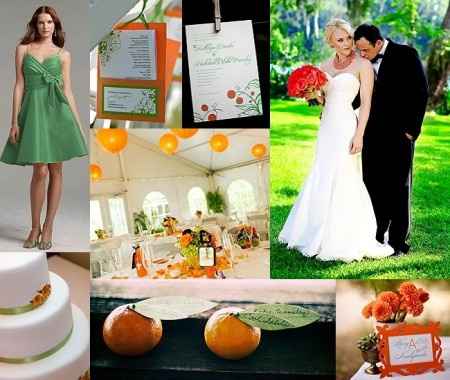 Le club du mariage orange et vert