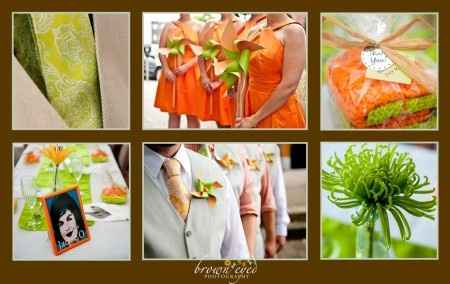 Le club du mariage orange et vert