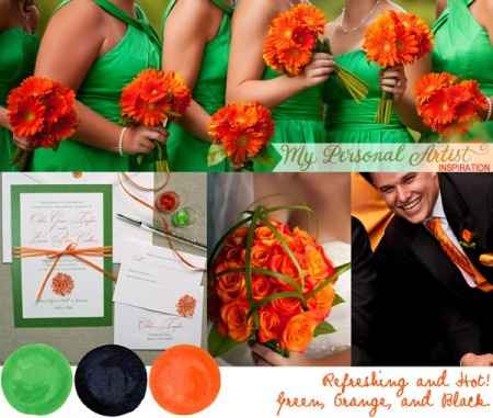 Le club du mariage orange et vert