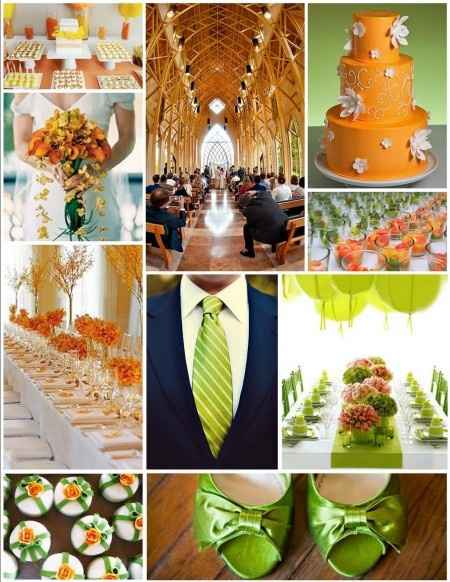 Le club du mariage orange et vert