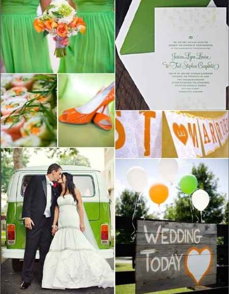 Le club du mariage orange et vert