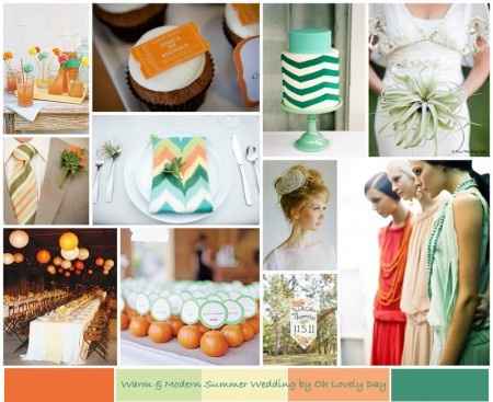 Le club du mariage orange et vert