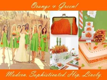 Le club du mariage orange et vert