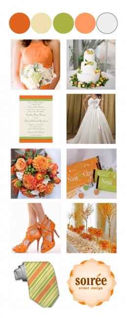 Le club du mariage orange et vert