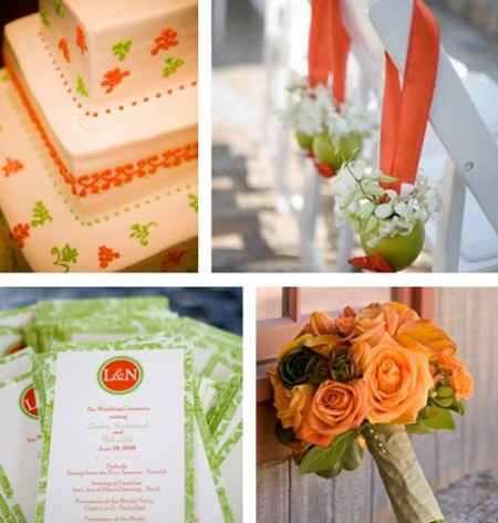 Le club du mariage orange et vert