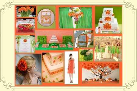 Le club du mariage orange et vert