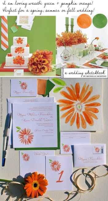 Le club du mariage orange et vert