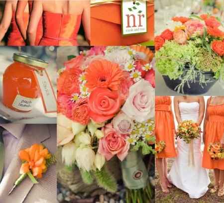 Le club du mariage orange et vert