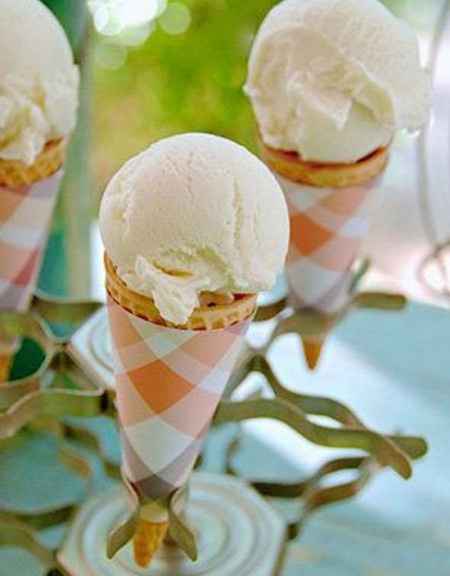 Décoration avec cornets de glace