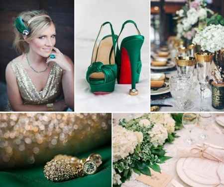 Le club du mariage vert et or