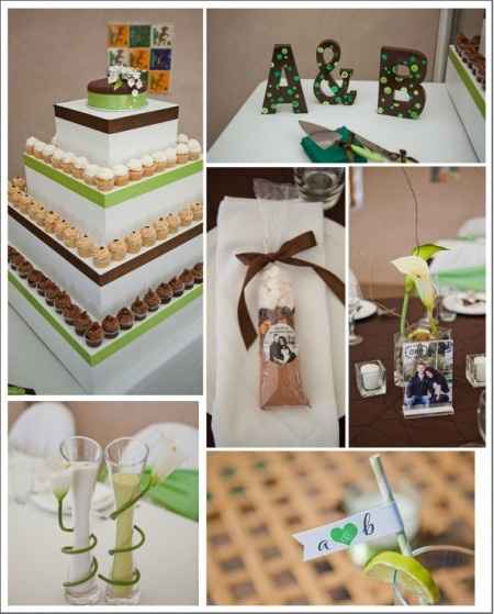 Le club du mariage vert (anis) et marron (chocolat)