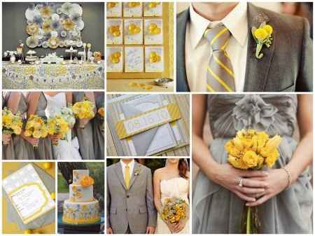 Le club du mariage jaune et gris