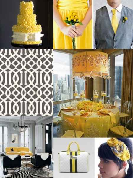 Le club du mariage jaune et gris