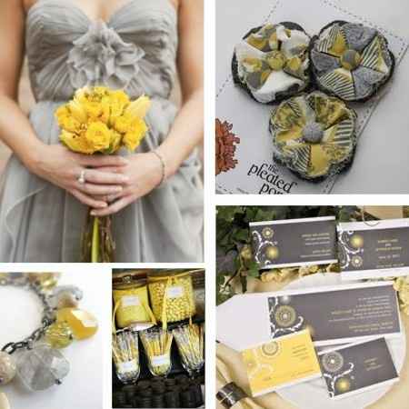 Le club du mariage jaune et gris