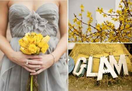 Le club du mariage jaune et gris