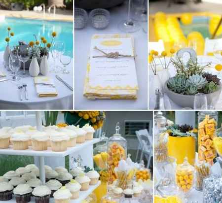 Le club du mariage jaune et gris